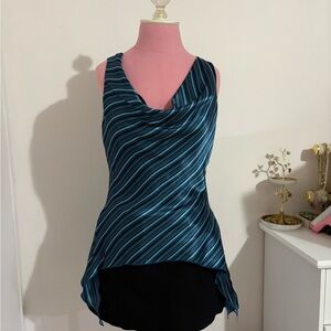 A. Byer Blue Patterned Vintage Top